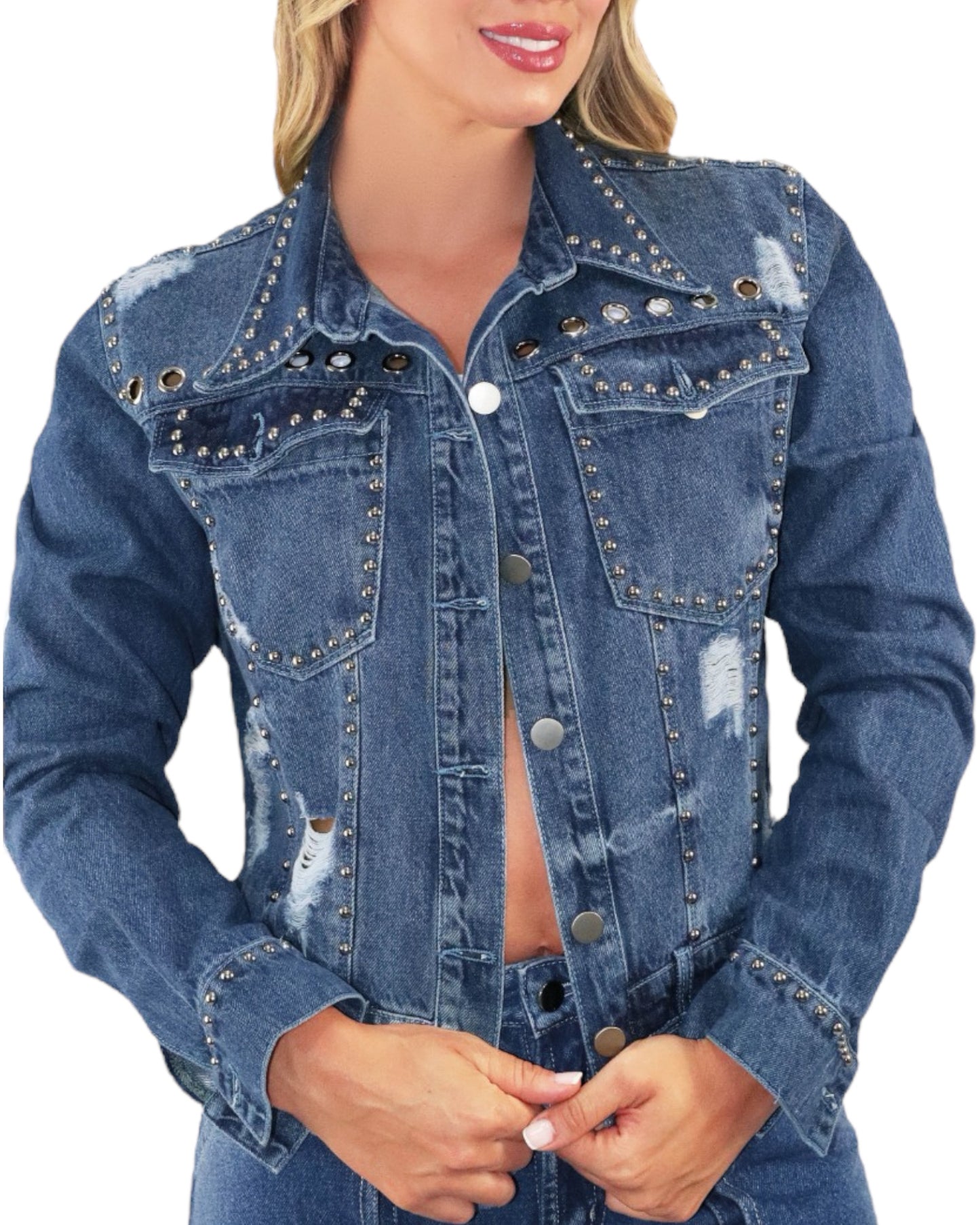 CHAQUETA TACHES AZUL