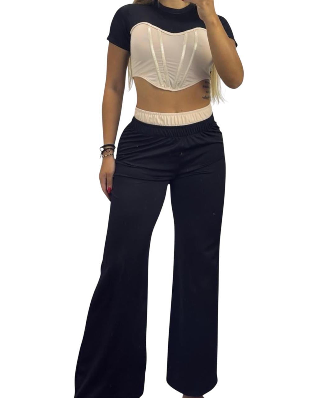 CONJUNTO CAMISETA EFECTO CORSET