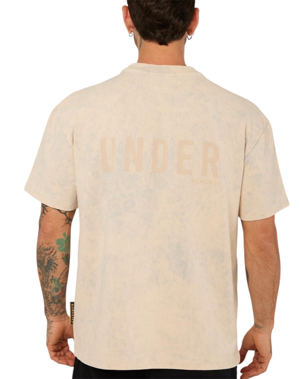 CAMISETA OVERSIZED UNDER BEIGE/GRIS