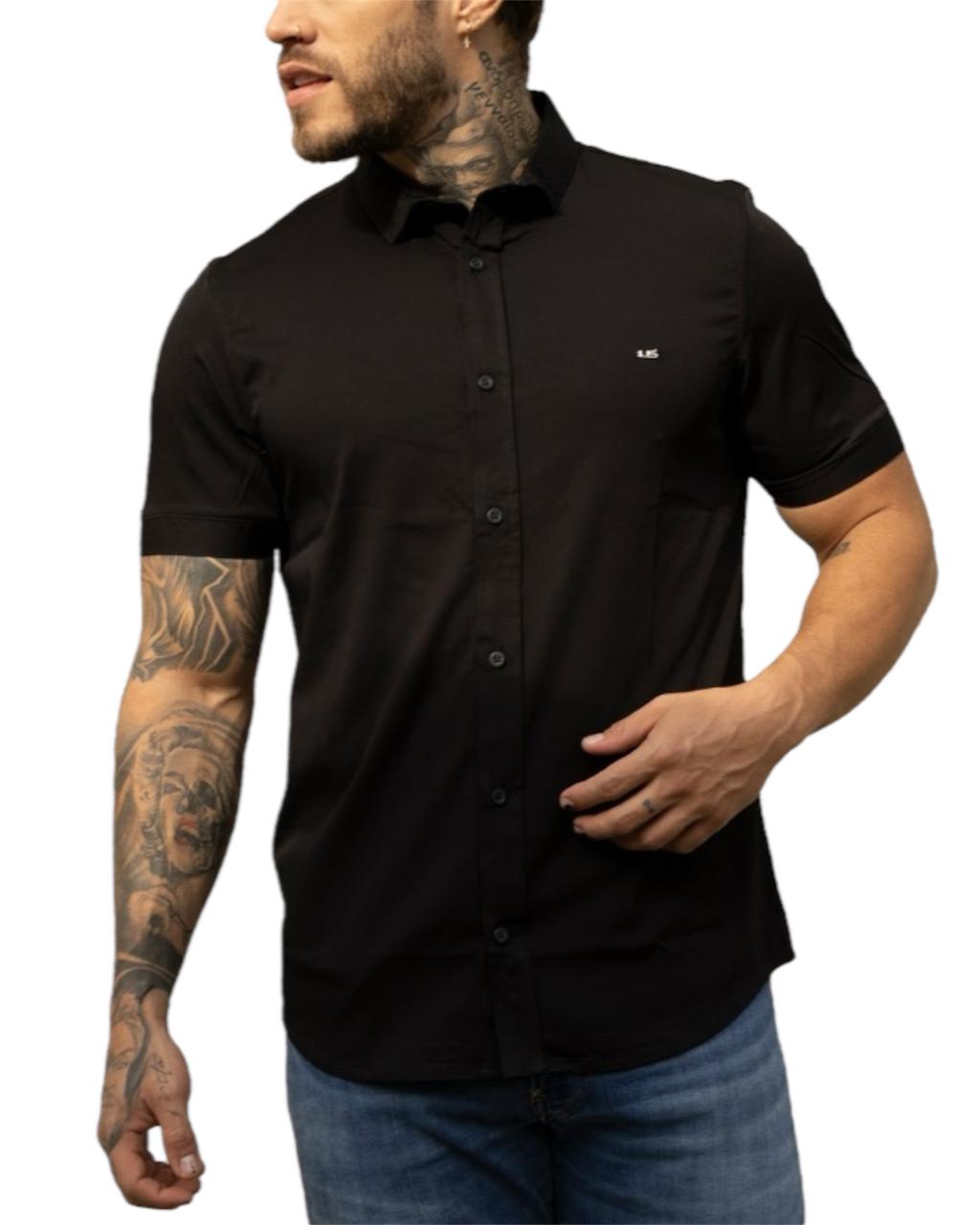 CAMISA MANGA CORTA NEGRA