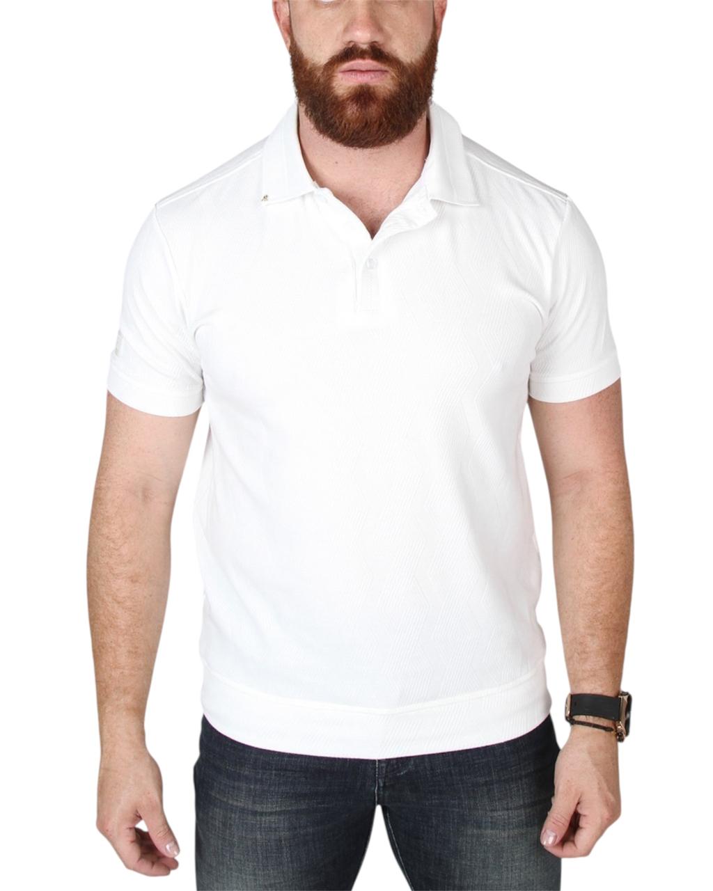 POLO BOTONES TEXTURA BLANCO