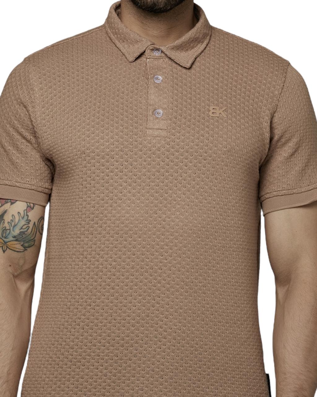 POLO JACQUARD CAMEL
