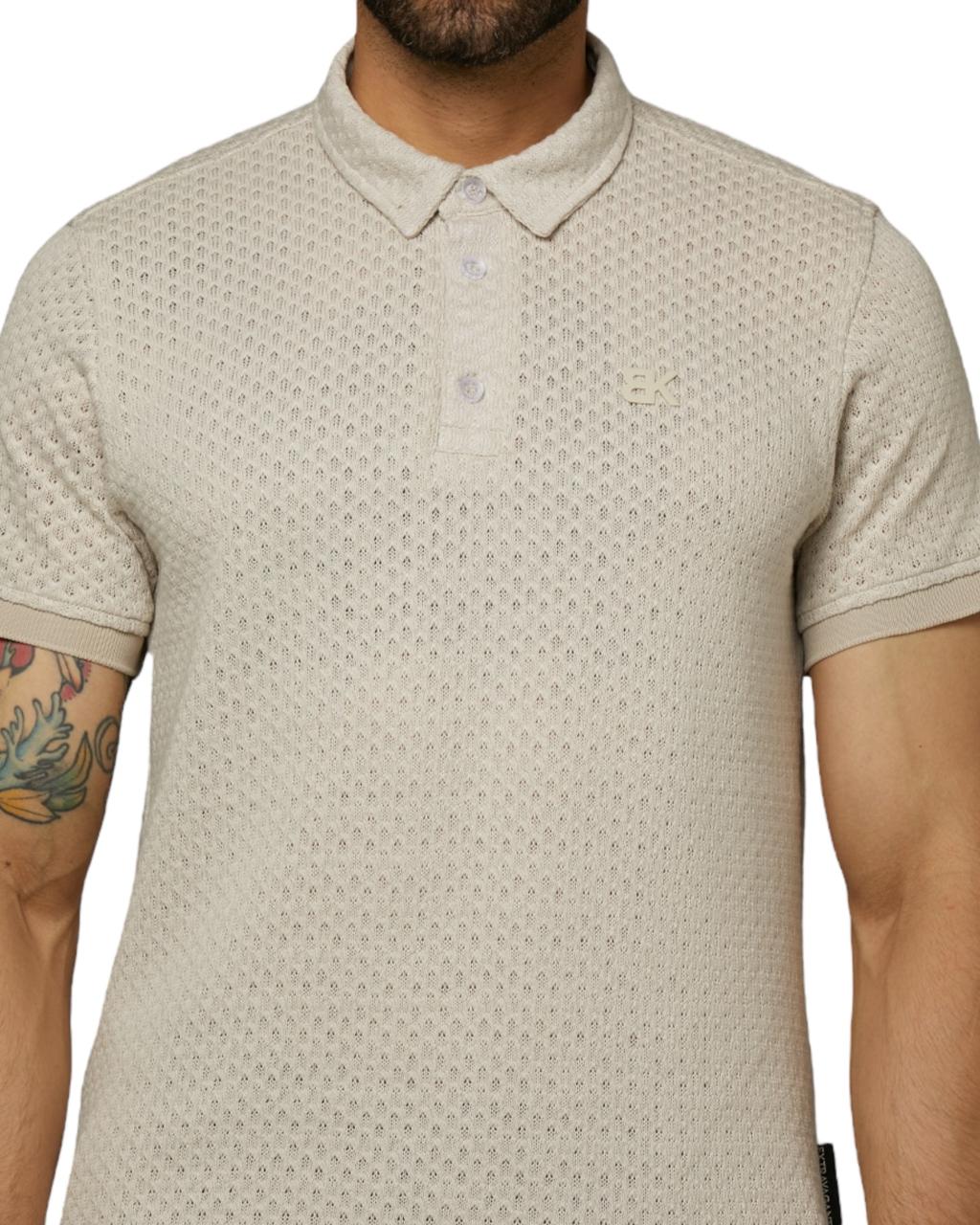 POLO JACQUARD CRUDO