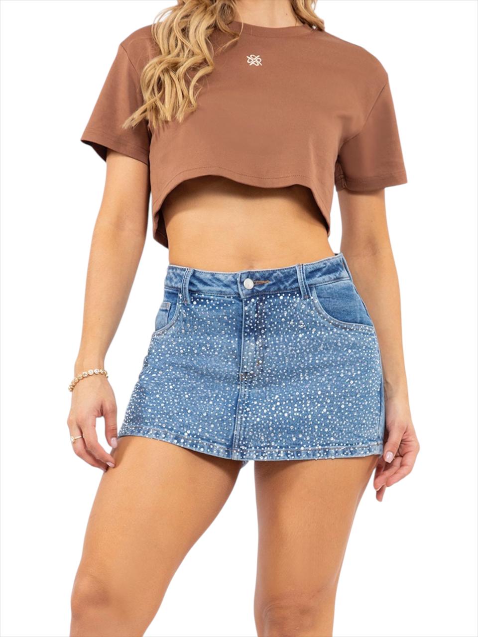 FALDA SHORT BRILLOS