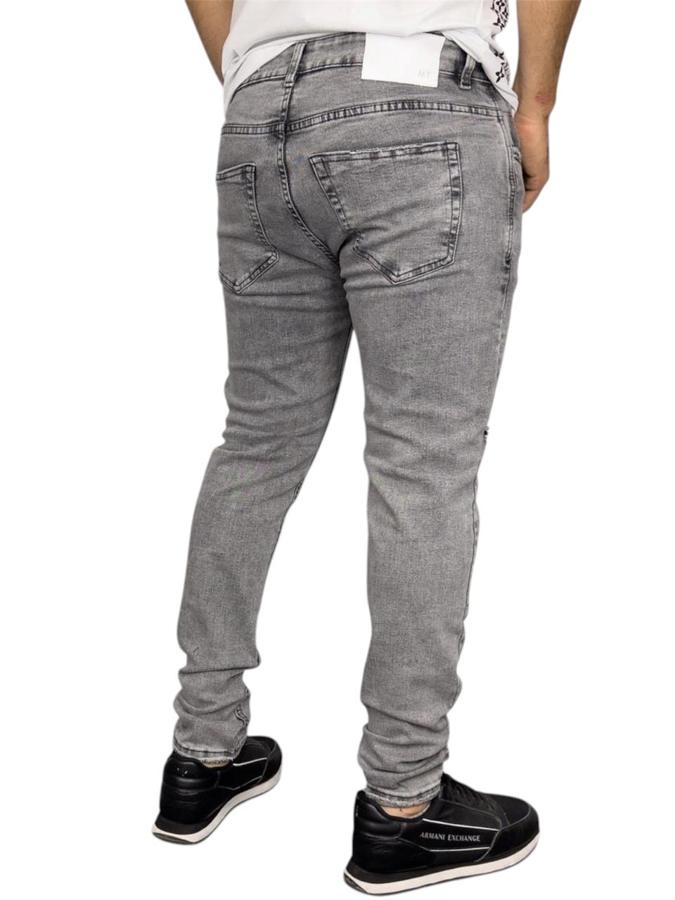 JEAN SKINNY GRIS CLARO ROTOS