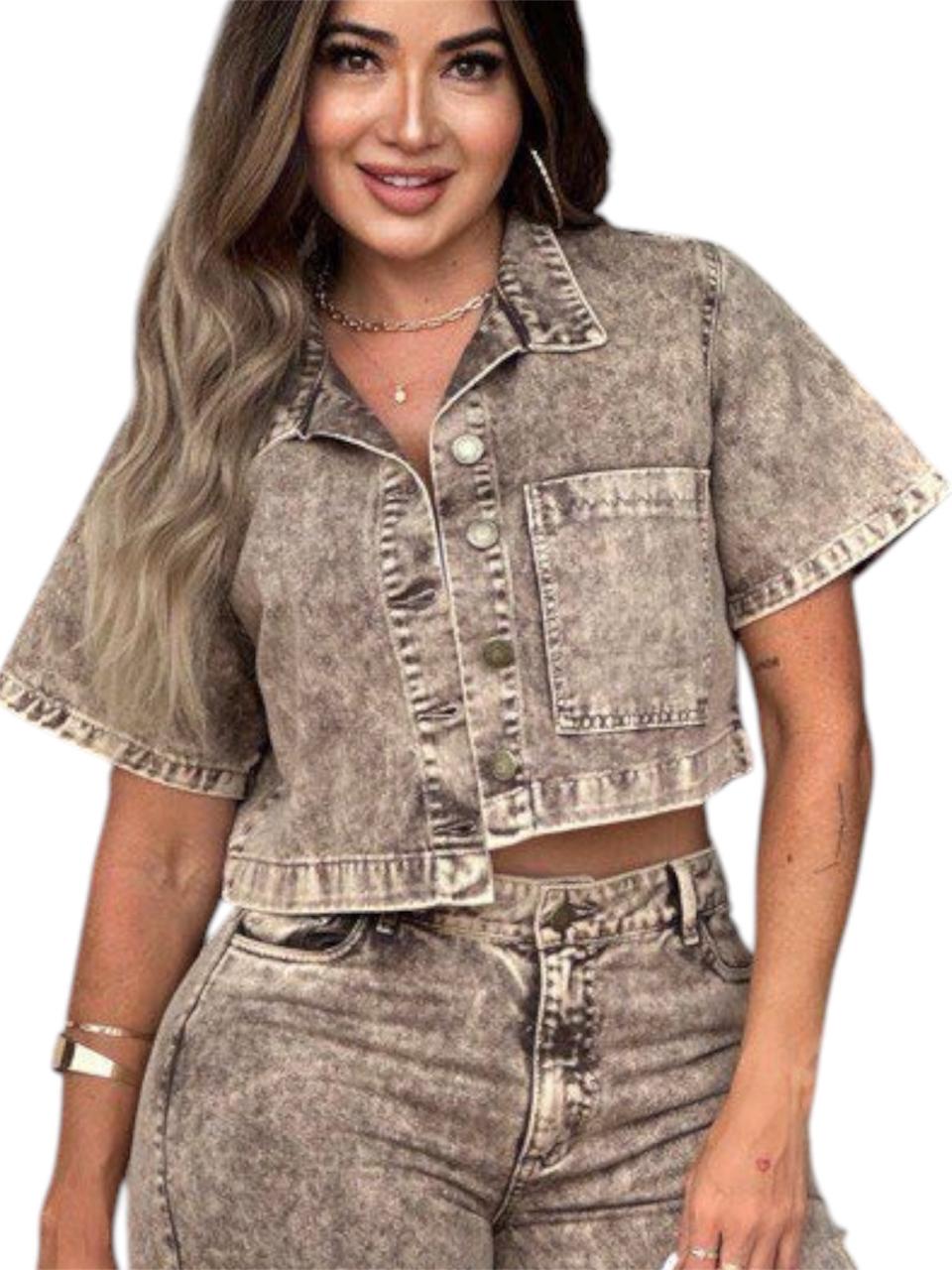 BLUSA BARREL INDIGO CAFE