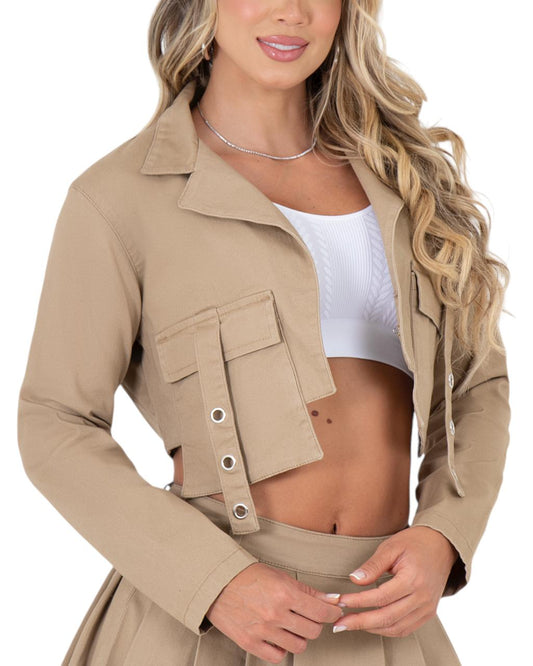 CHAQUETA DAMA CAQUI