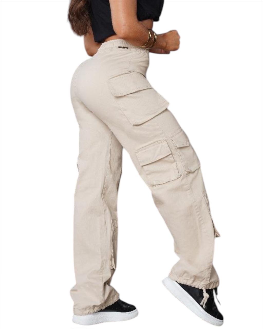CARGO DRIL BEIGE RESORTE