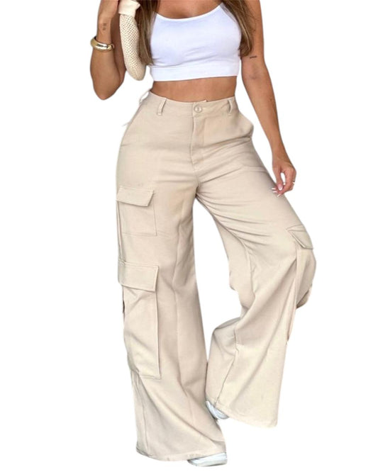 PANTALON CARGO TELA CAMEL