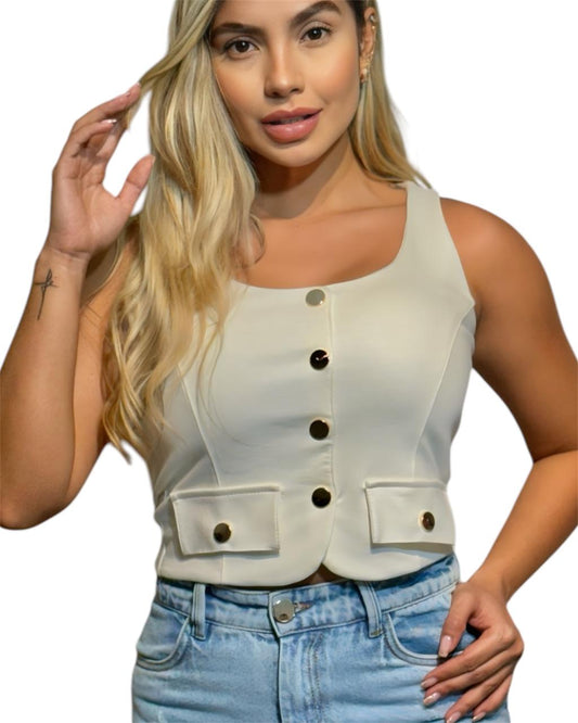 BLUSA CHALECO BROCHES