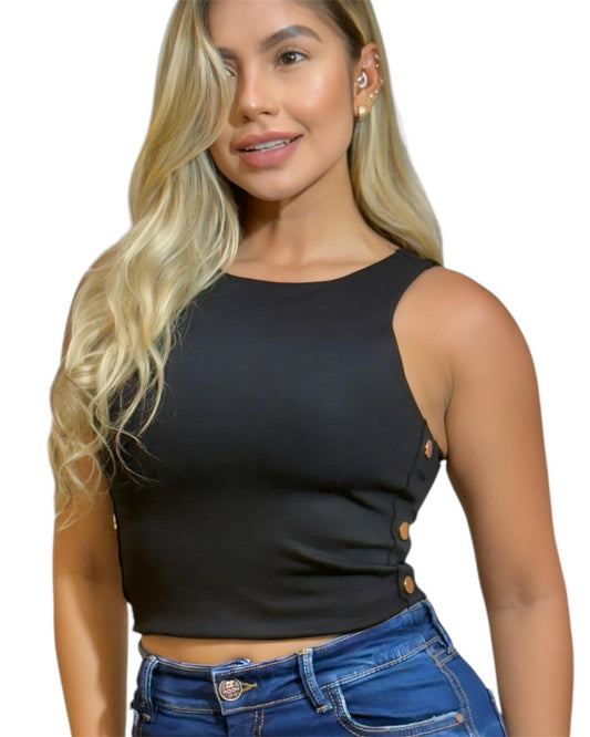 BLUSA BROCHE COSTADO
