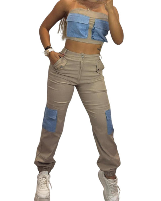 CONJUNTO BOLSILLO CHAMBRAY