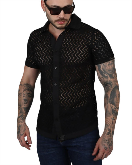 CAMISA HOJA ROTA NEGRA