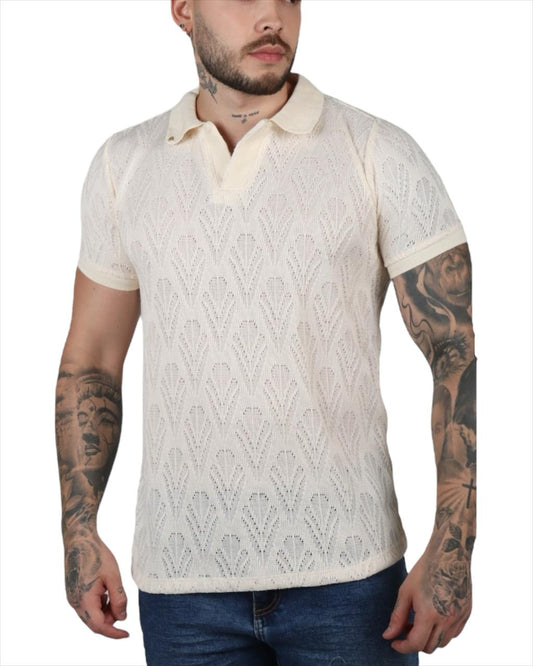 POLO TEXTURA BEIGE