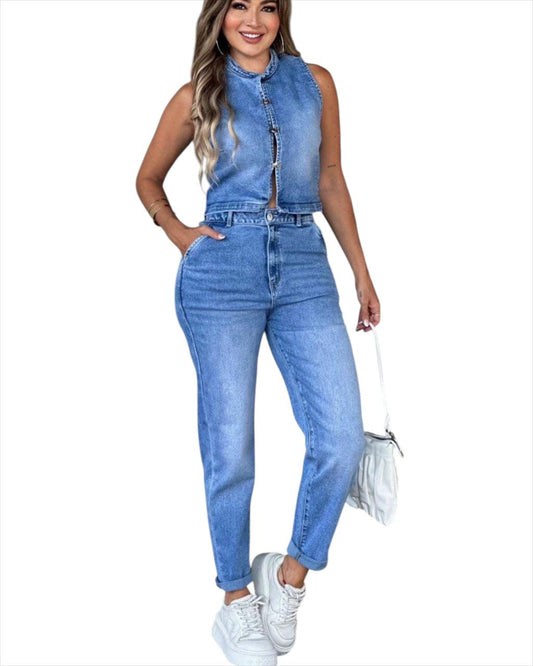 CONJUNTO CHALECO JEAN