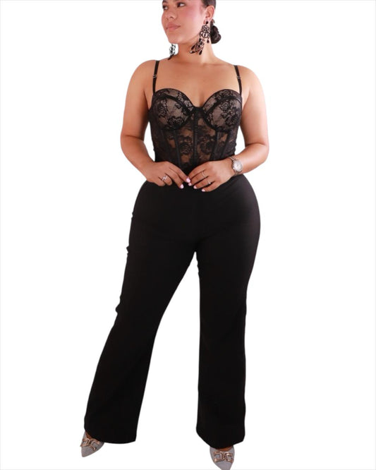 CONJUNTO CORSET ENCAJE