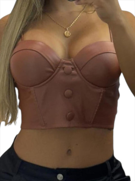 CROP TOP TIRAS BOTONES