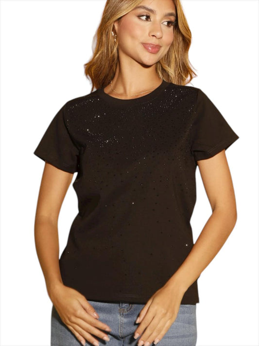 CAMISETA  CATAR APLIQUE PIEDRAS
