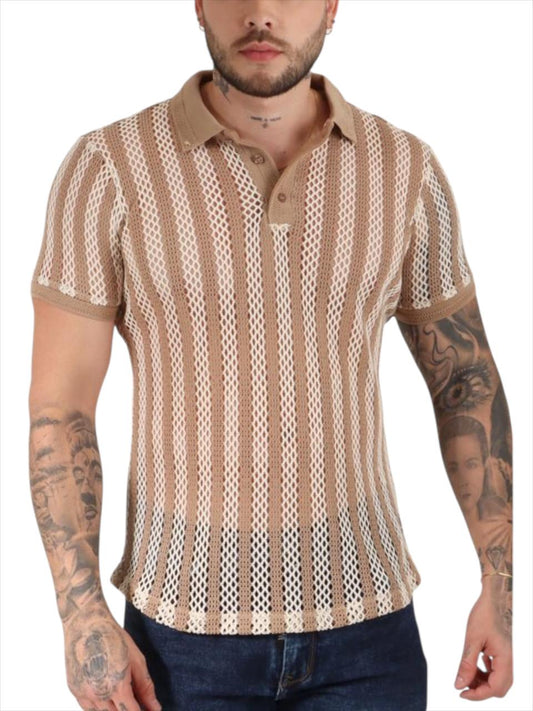 CAMISETA CUELLO BEIGE