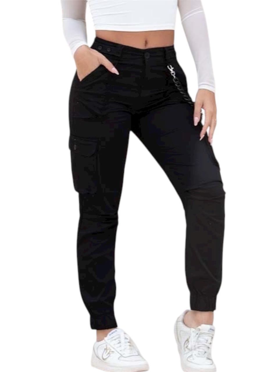 PANTALON TIPO CARGO NEGRO