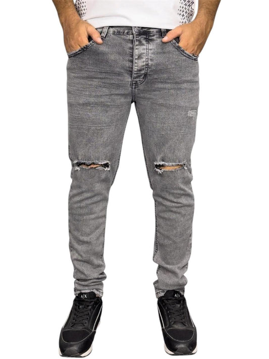 JEAN SKINNY GRIS CLARO ROTOS