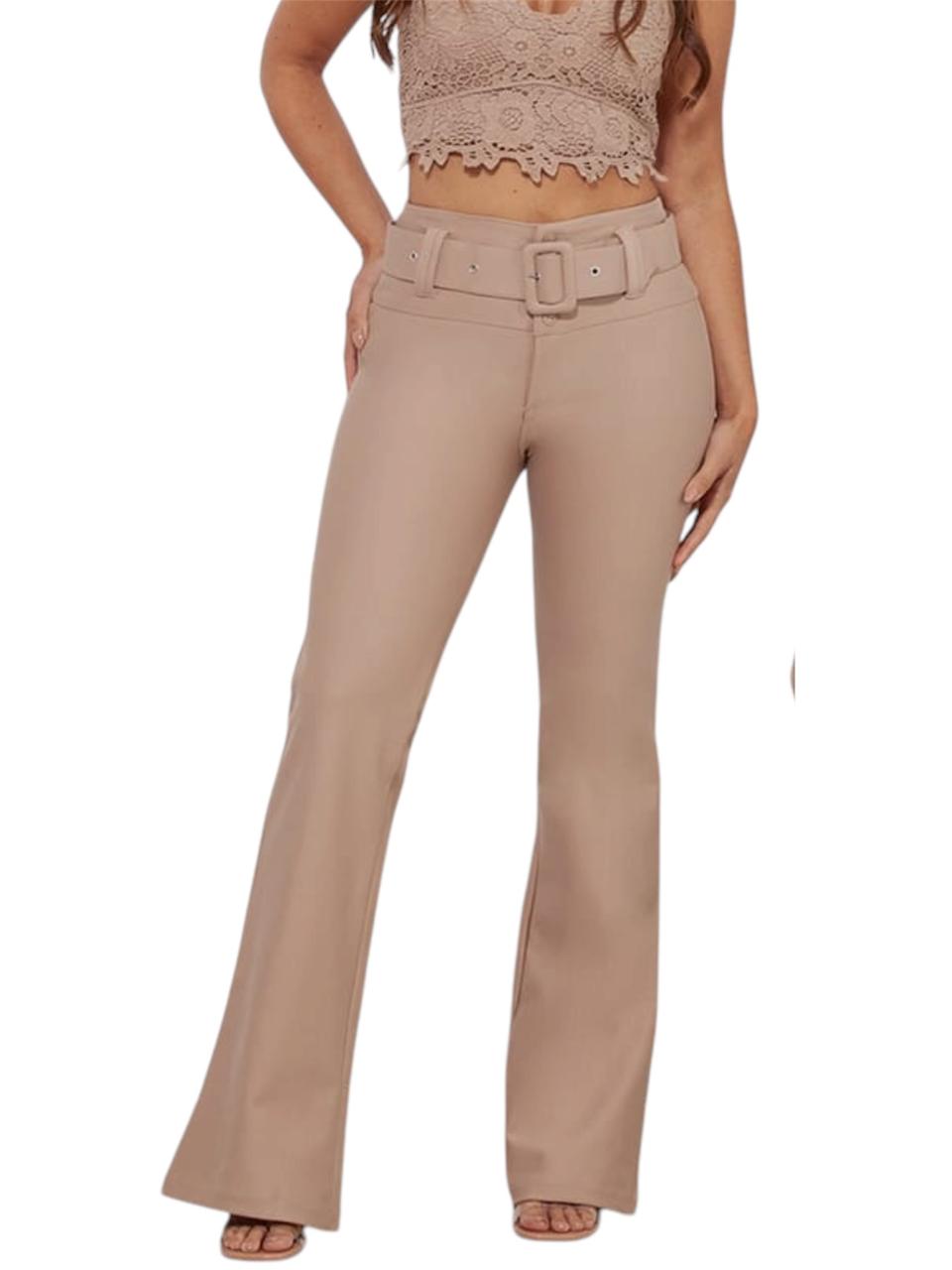 PANTALON CORREA SATIN CAMEL