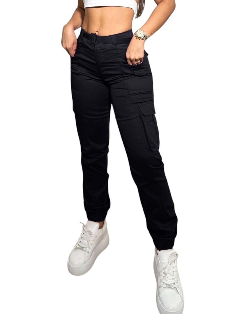 PANTALON CARGO NEGRO