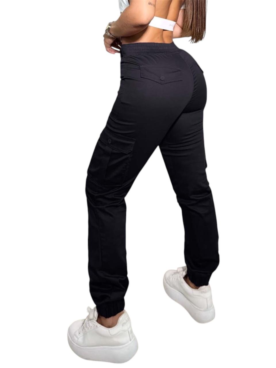 PANTALON CARGO NEGRO