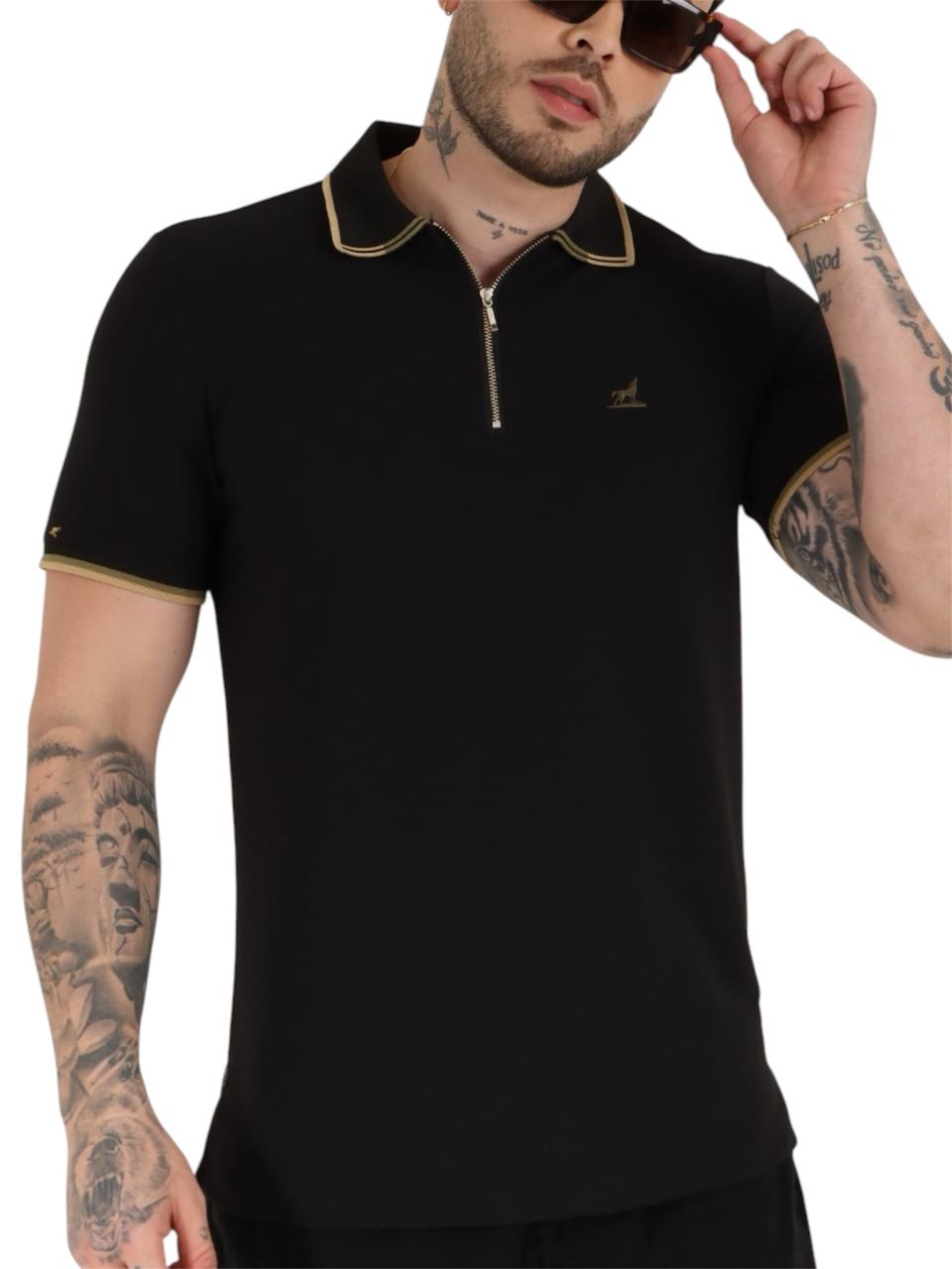 POLO CREMALLERA NEGRO