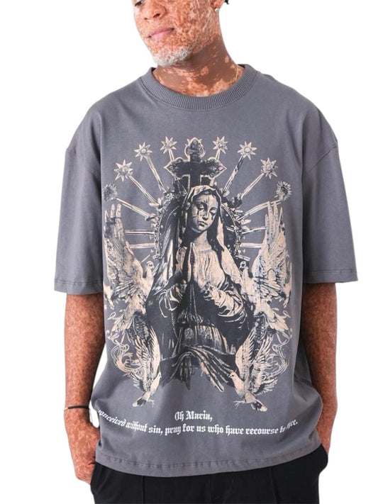 CAMISETA GRIS VIRGEN