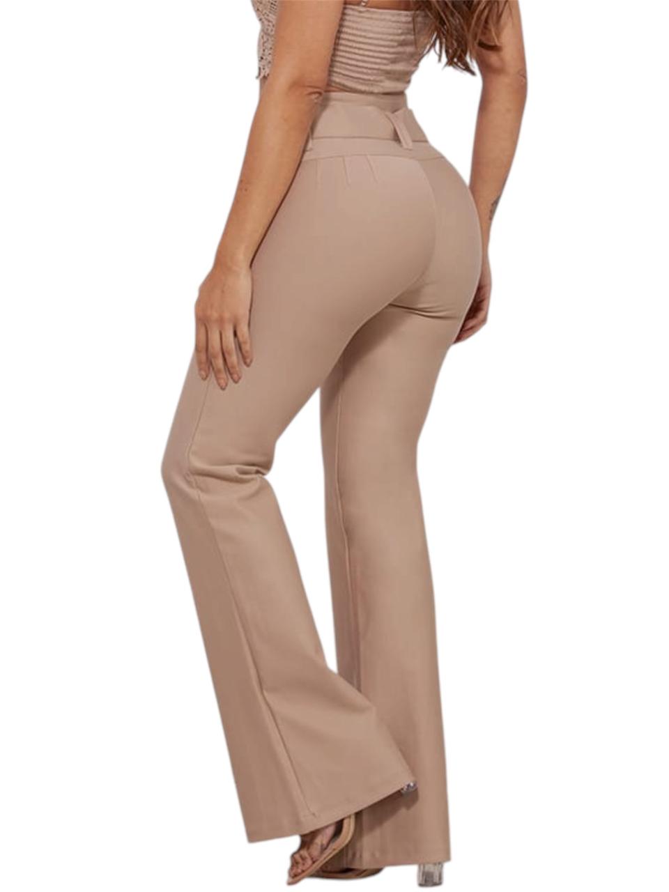 PANTALON CORREA SATIN CAMEL