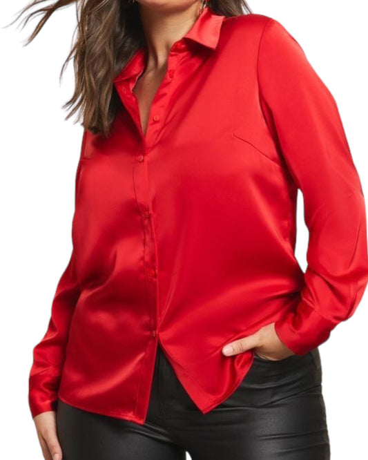 CAMISA SATIN RED
